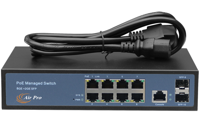 AirPro AP-ESG3010P 8-Port PoE L2 Managed Switch