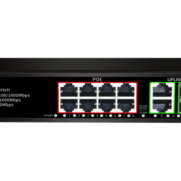 AirPro AP-SG108P-2GE-2SF 8-Port 1000Mbps PoE Switch