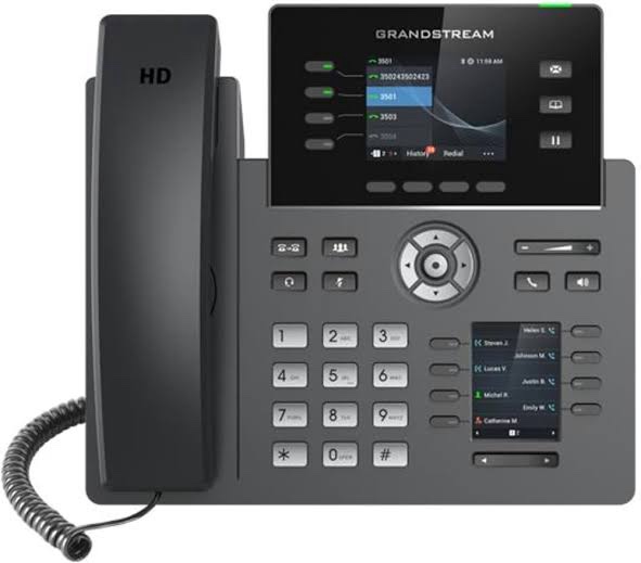 Grandstream GRP2614 4 Lines, 4 SIP Accounts, 2.8 inch + 2.4 inch scrn, PoE + GigE, Color , Bluetooth – Grandstream Networking Device in India