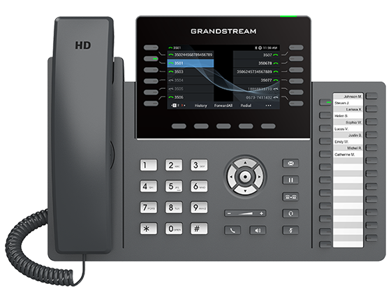 Grandstream GRP2636 6+6 lines, 6 SIP Accounts, Gigabit, WF/BT, Colour Screen, 24 paper based BLF keys, PoE 4.3 inch – Grandstream Networking Device in India