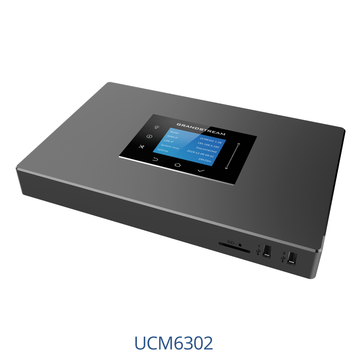 Grandstream UCM6302 2 FXO, 2FXS, 1000 Users, 3 GigE Port (1 WAN, 1 LAN, 1 Heartbeat, Router, Bridge, Dual Mode) , Hearbeat for HA is an advanced IP PBX system from Grandstream offering unified communications and call routing for small to large enterprises.