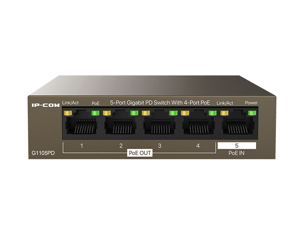 IP-Com G1105PD 5-Port Gigabit PD Switch With 4-Port PoE
