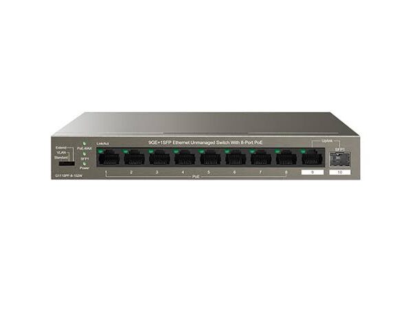 IP-Com G1110PF-8-102W 9GE+1SFP Ethernet Unmanaged Switch With 8-Port PoE