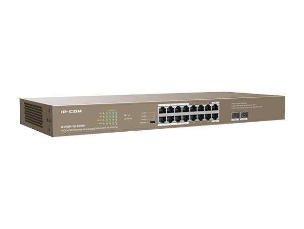IP-Com G1118P-16-250W 16GE+2SFP Ethernet Unmanaged Switch With 16-Port PoE