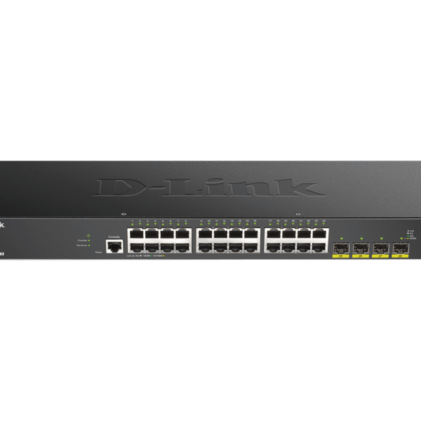 D-Link DGS-1250-28X | 28-Port Smart Managed Switch with 10G Uplinks, 24 Gigabit Ports, 4 10G SFP+ Ports, 6kV Surge Protection, MTCTE Certified – D-Link Networking Product in India