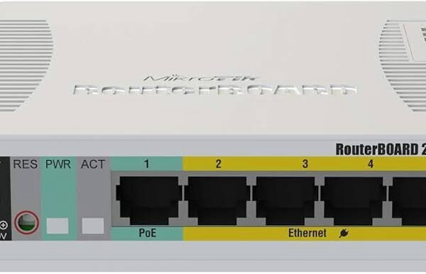 MikroTik RB260GSP CSS106-1G-4P-1S Managed Switch – 4 Gigabit Ports, PoE, 1 SFP