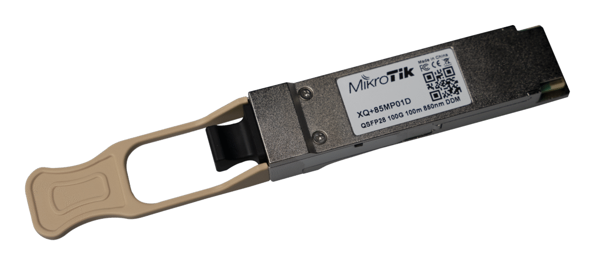 Mikrotik XQ+85MP01D Ultimate High-Speed QSFP Module with 100 Gbps Aggregate Bandwidth – Ideal for networking, wireless routing, ISP and enterprise solutions.