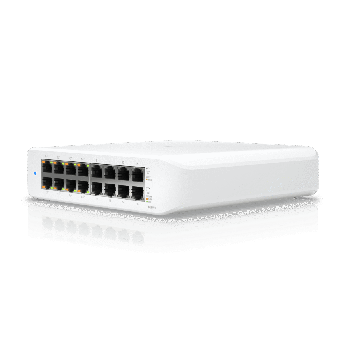 Ubiquiti USW-Lite-16-POE Wall-Mountable, 16-port, Layer 2 PoE Switch – Ideal for Wireless Networking, CCTV, and IP Telephony Solutions.