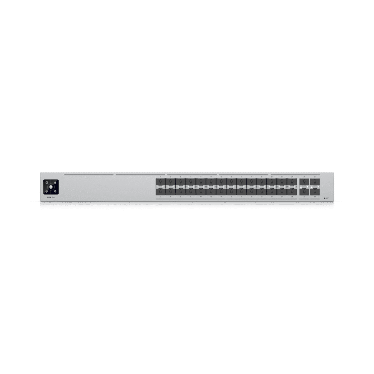Ubiquiti USW-Pro-Aggregation Layer 3 Fiber Switch with 28 10G SFP+ and 4 25G SFP28 Ports – Ideal for Wireless Networking, CCTV, and IP Telephony Solutions.