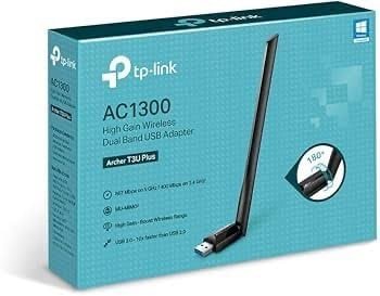 TP-Link Archer T3U Plus AC1300 High Gain Dual Band USB Wi-Fi Adapter