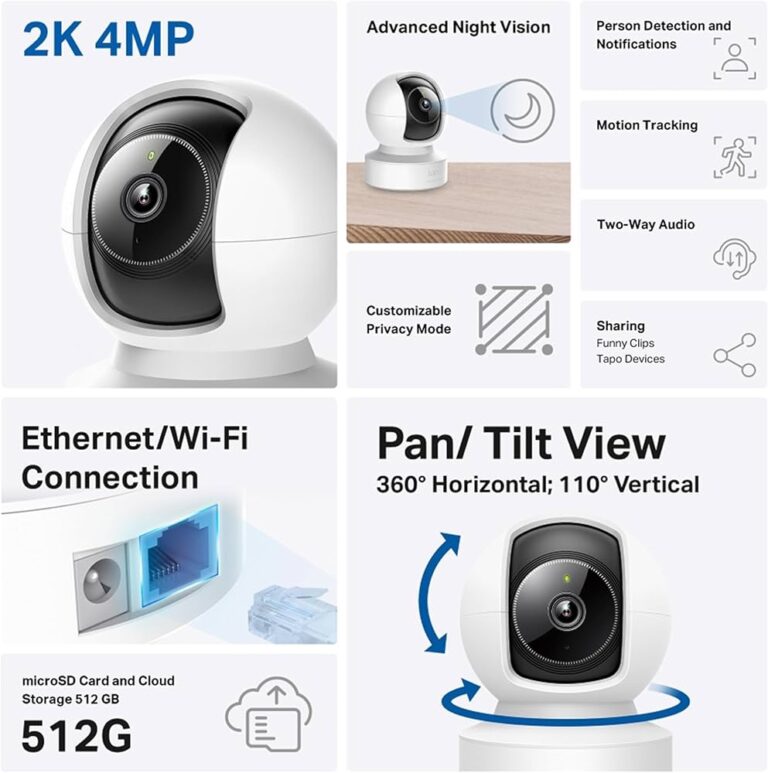 TP-Link Tapo C222 2K QHD Indoor Pan Tilt AI Wi-Fi Camera