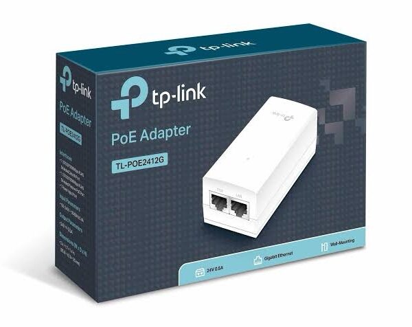 TP-Link TL-POE2412G | Gigabit 24VDC Passive PoE Adapter | Giga Bit Ports | Upto 100 Meters (325 Feet) – TP-Link TL-PoE Power over Ethernet Injector in India
